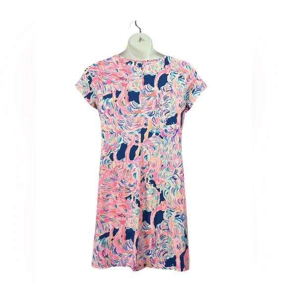 Lilly Pulitzer Marlowe Dress Pelican Pink Head In The Sand Flamingo Print, Large - Picture 7 of 9